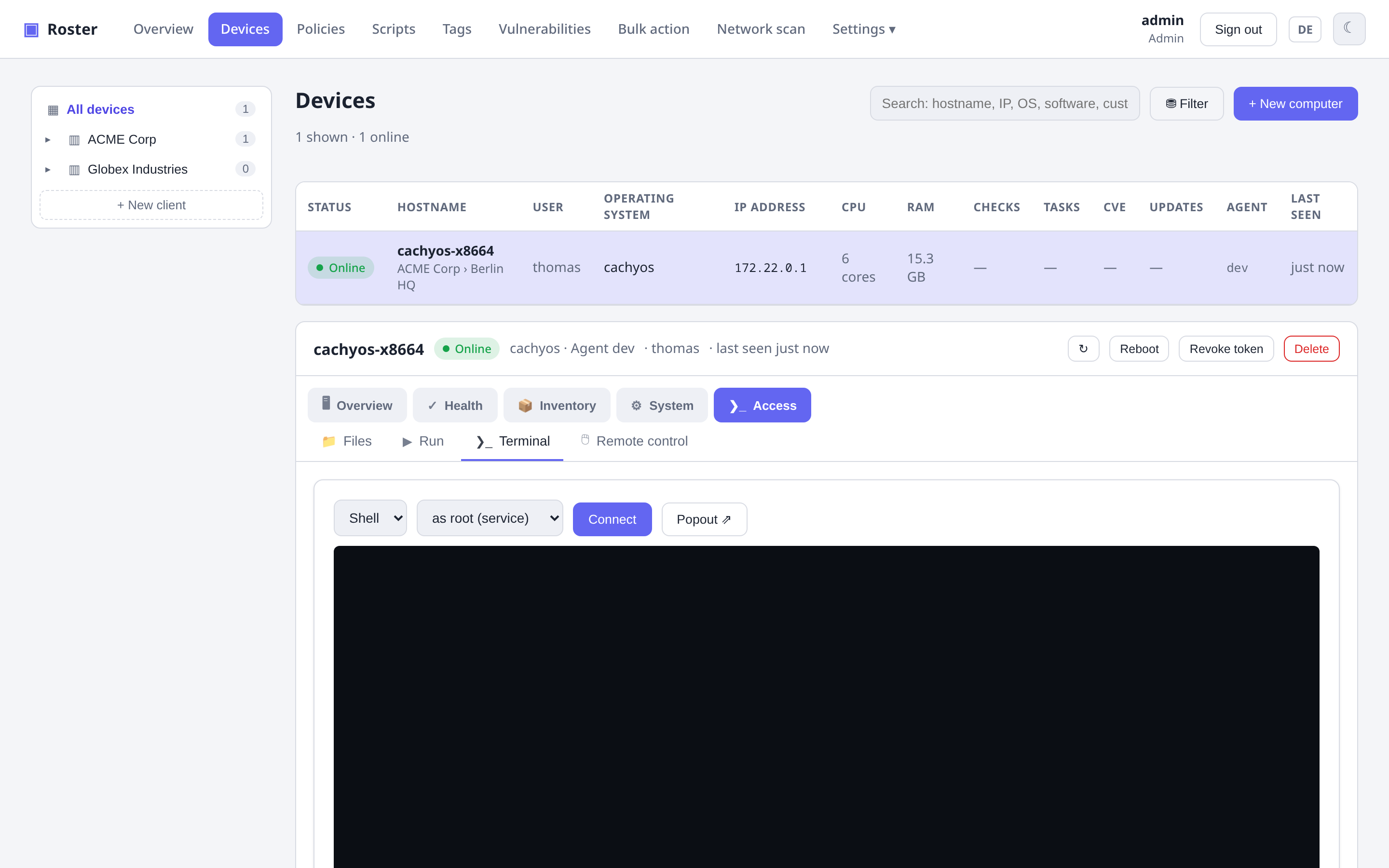 Remote terminal
